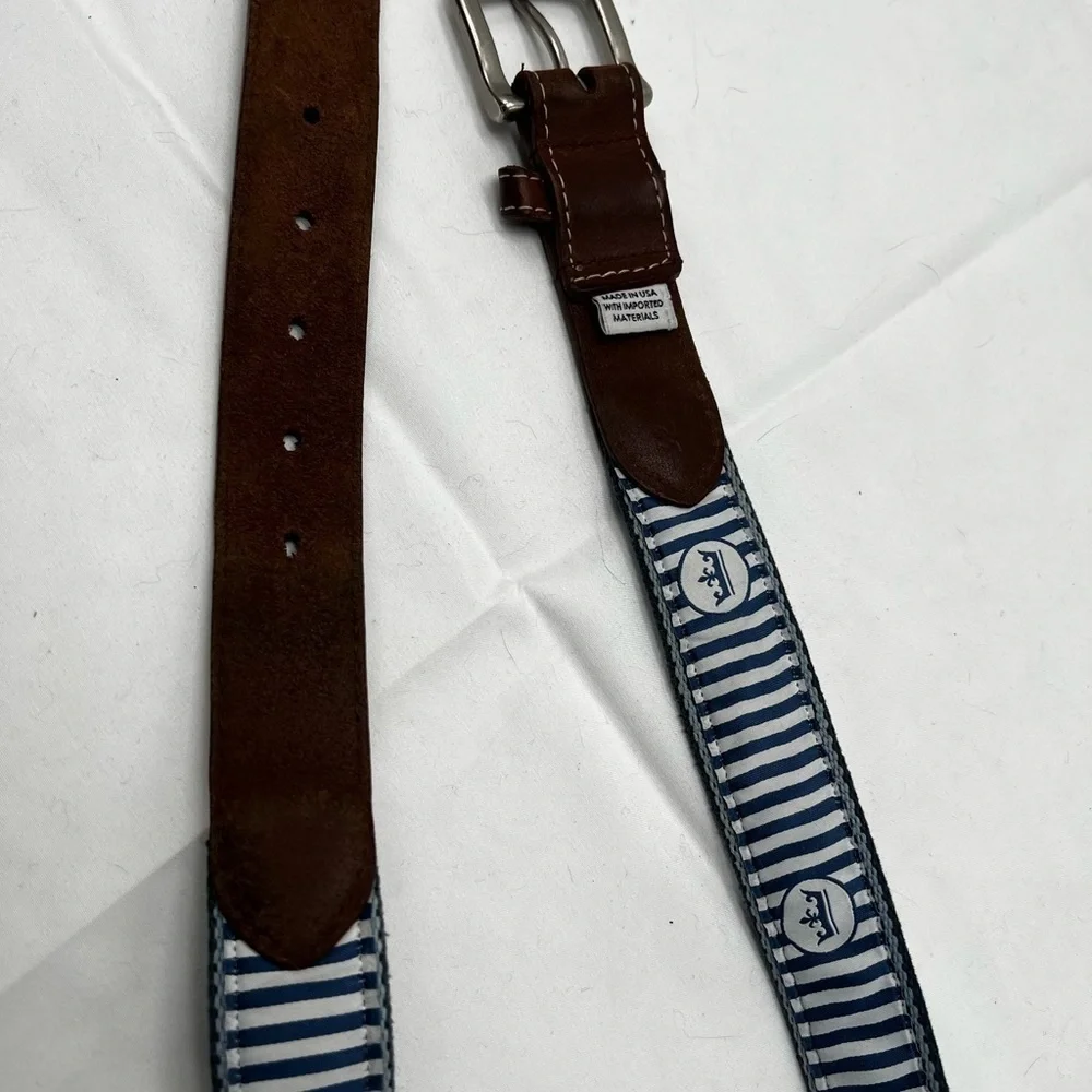 Peter Miller vintage logo belt train embroidery 39” long